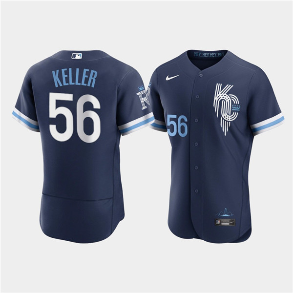 Men's Kansas City Royals #56 Brad Keller 2022 Navy City Connect Flex Base Stitched MLB Jersey Men's Kansas City Royals #56 Brad Keller 2022 Navy City Connect Flex Base Stitched MLB Jersey